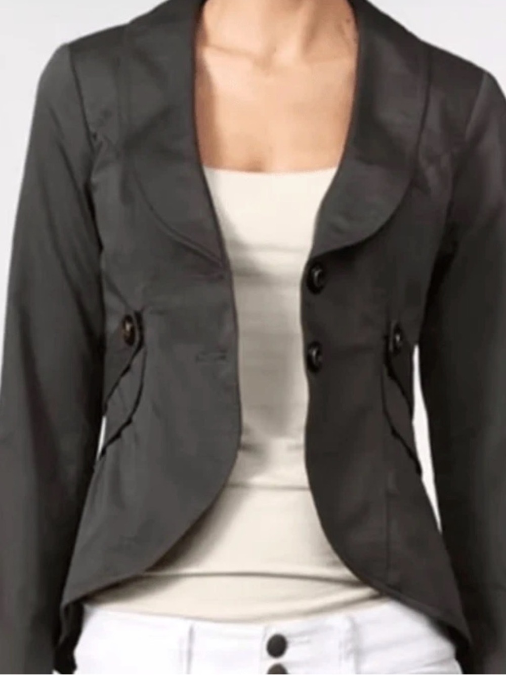 CAbi Work It Jacket Blazer style #769 - charcoal gray - sz 8
